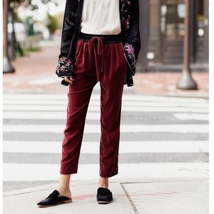 Free people velvet track pant